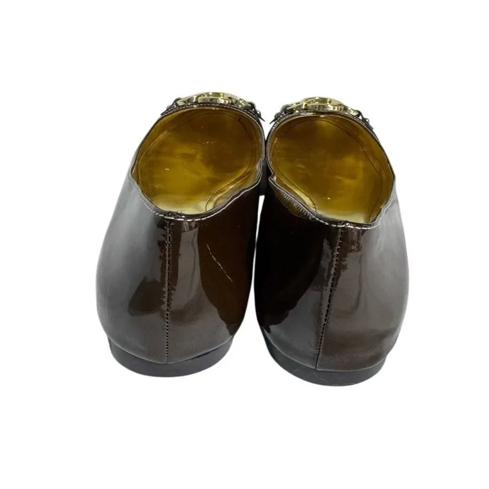 Marc Fisher brown patent leather Belinda ballet flats size 7.5